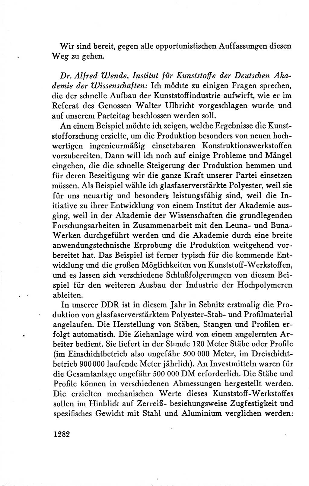 Protokoll der Verhandlungen des Ⅴ. Parteitages der Sozialistischen Einheitspartei Deutschlands (SED) [Deutsche Demokratische Republik (DDR)] 1958, Seite 1282