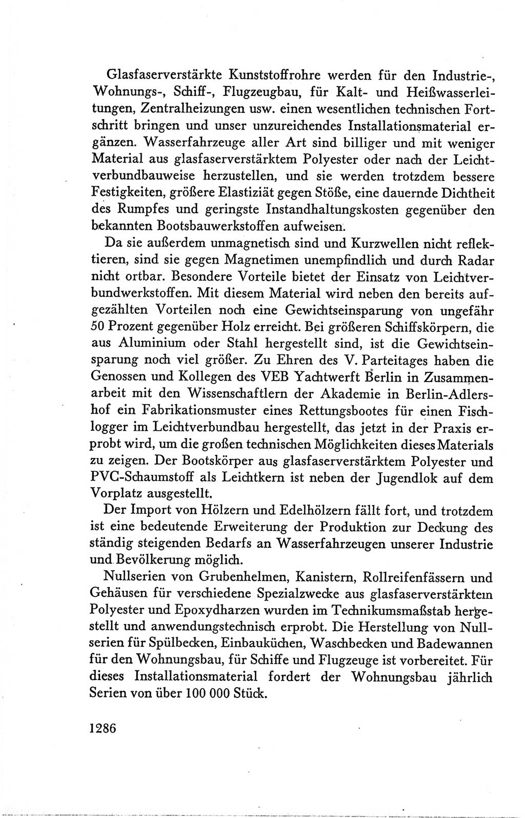 Protokoll der Verhandlungen des Ⅴ. Parteitages der Sozialistischen Einheitspartei Deutschlands (SED) [Deutsche Demokratische Republik (DDR)] 1958, Seite 1286