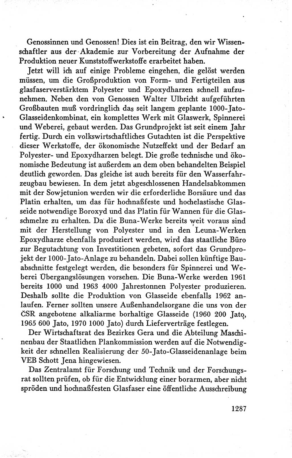 Protokoll der Verhandlungen des Ⅴ. Parteitages der Sozialistischen Einheitspartei Deutschlands (SED) [Deutsche Demokratische Republik (DDR)] 1958, Seite 1287