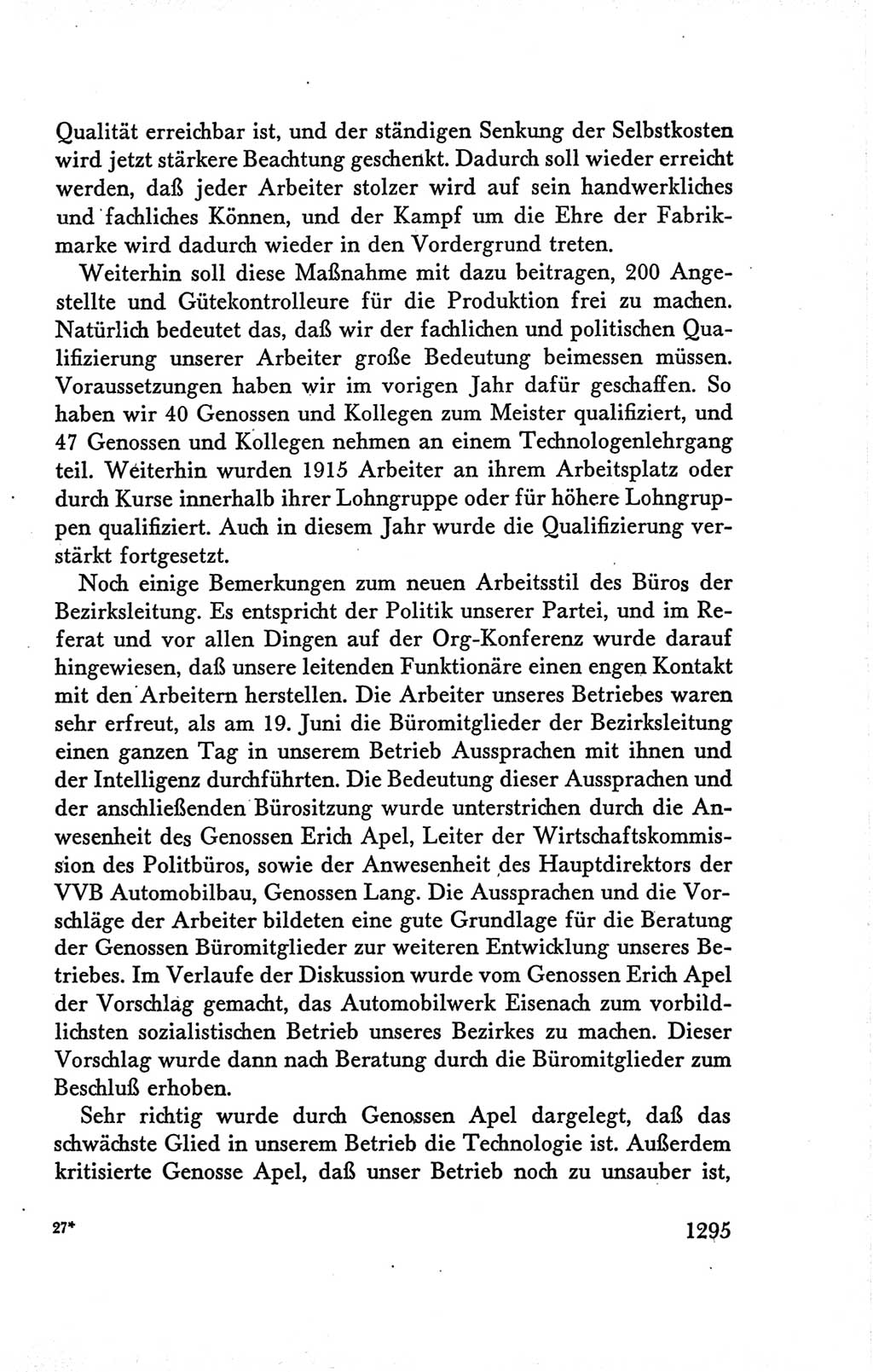 Protokoll der Verhandlungen des Ⅴ. Parteitages der Sozialistischen Einheitspartei Deutschlands (SED) [Deutsche Demokratische Republik (DDR)] 1958, Seite 1295