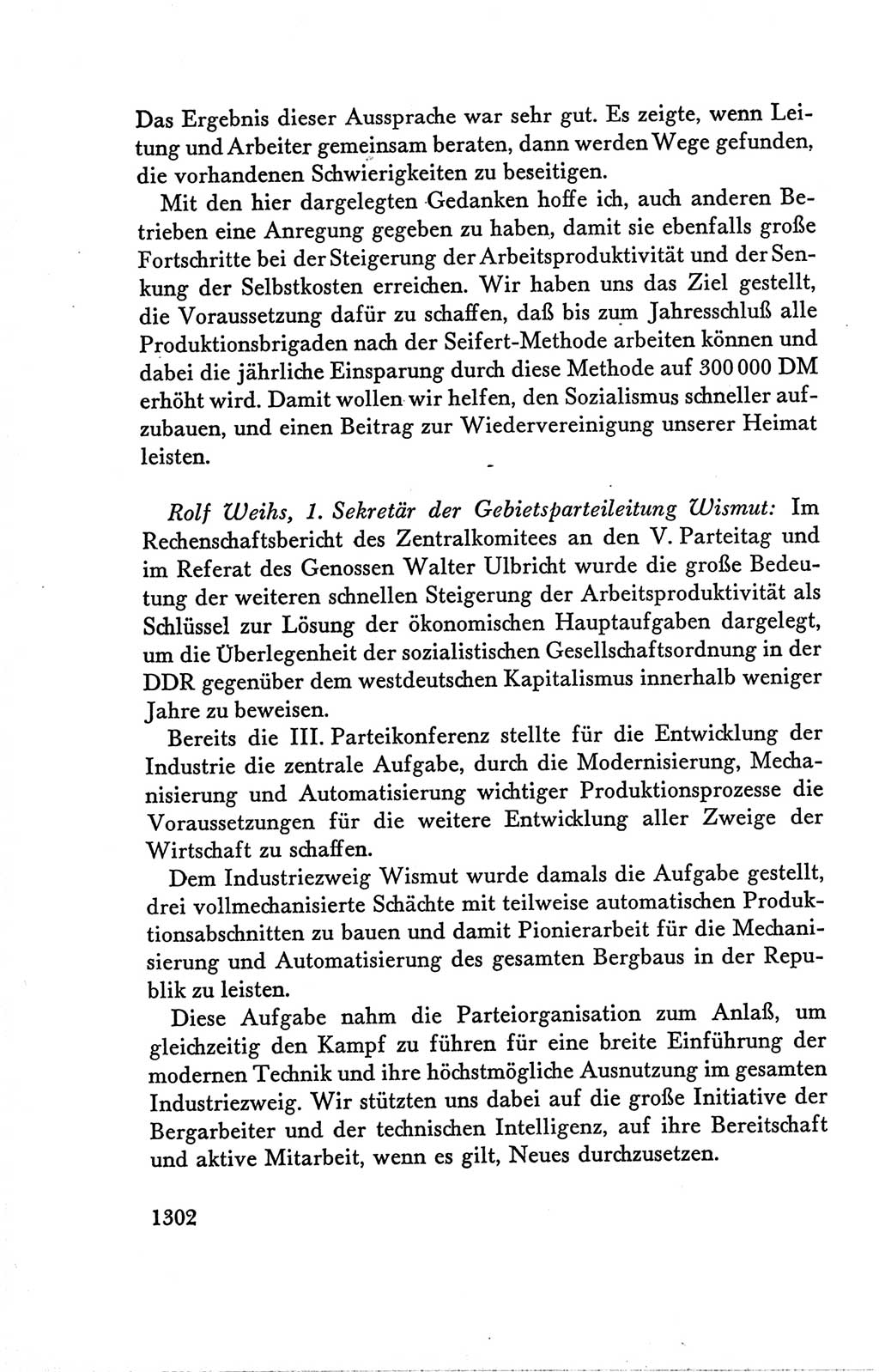 Protokoll der Verhandlungen des Ⅴ. Parteitages der Sozialistischen Einheitspartei Deutschlands (SED) [Deutsche Demokratische Republik (DDR)] 1958, Seite 1302