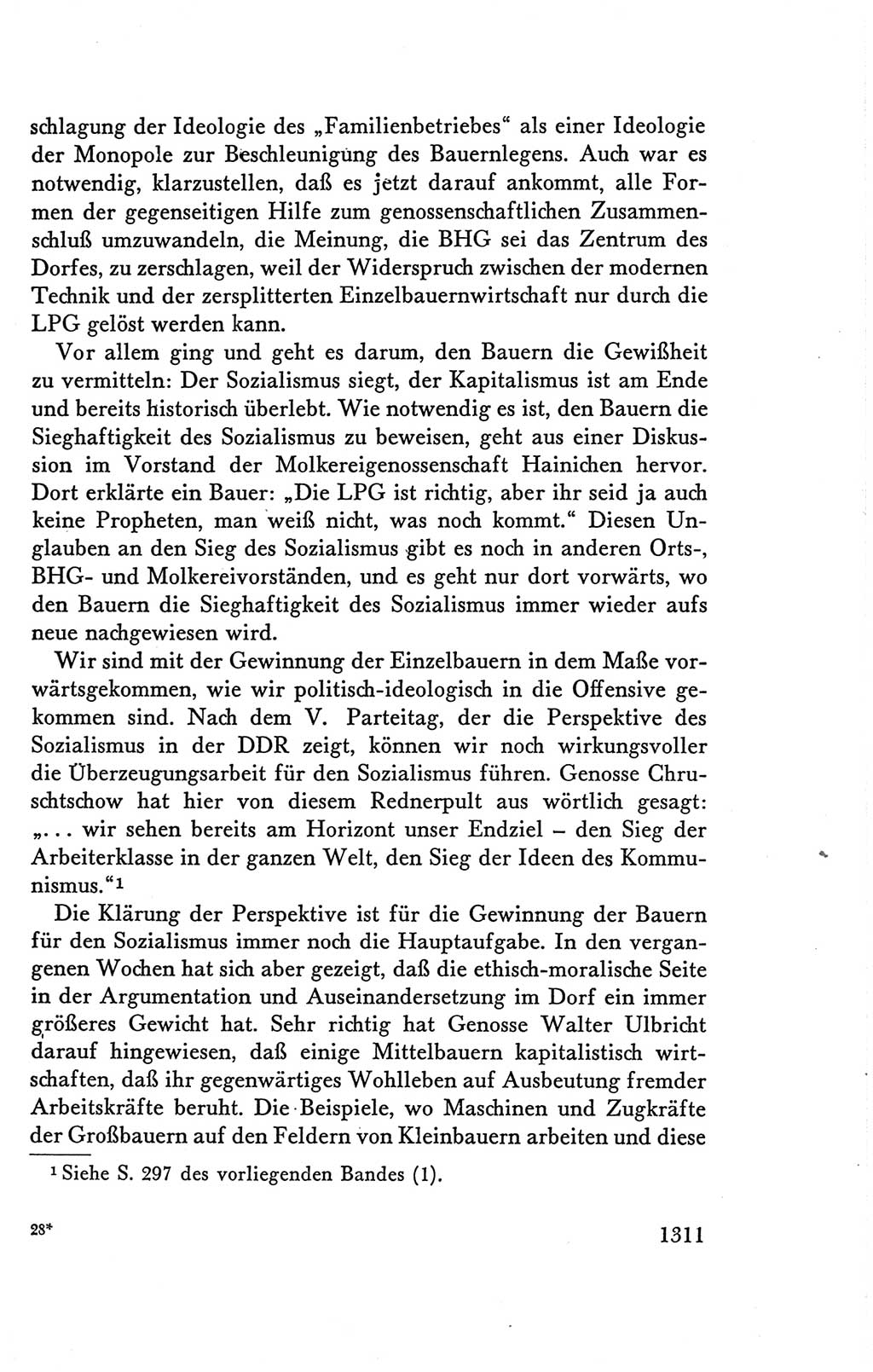 Protokoll der Verhandlungen des Ⅴ. Parteitages der Sozialistischen Einheitspartei Deutschlands (SED) [Deutsche Demokratische Republik (DDR)] 1958, Seite 1311