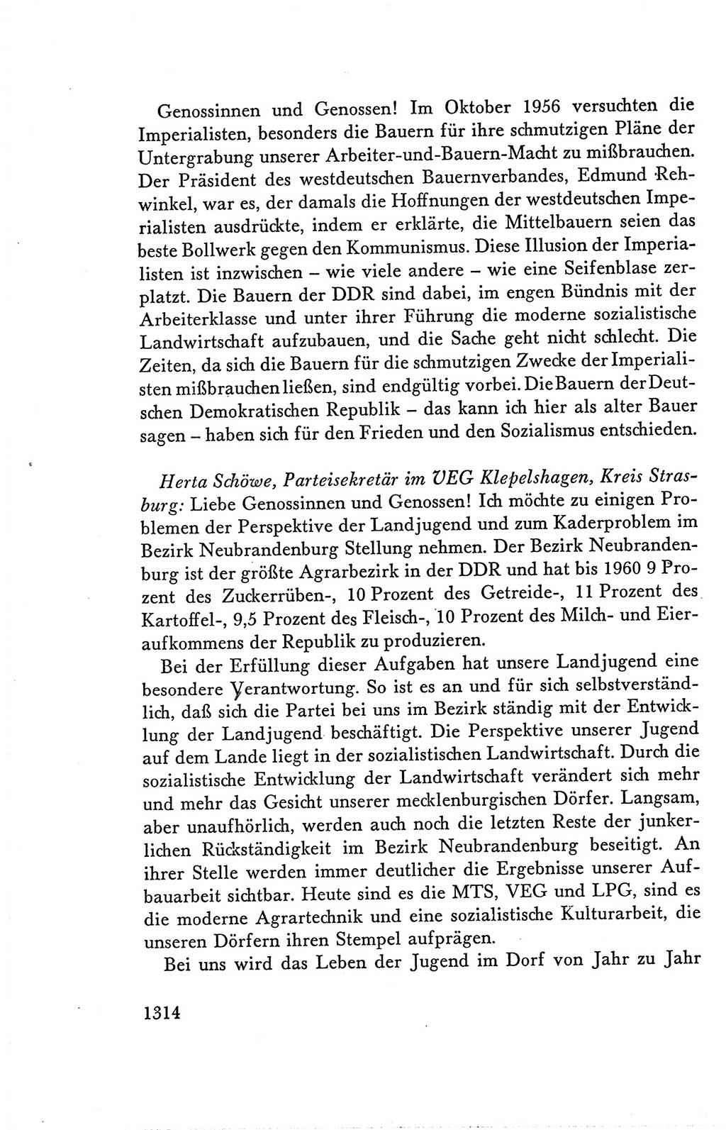 Protokoll der Verhandlungen des Ⅴ. Parteitages der Sozialistischen Einheitspartei Deutschlands (SED) [Deutsche Demokratische Republik (DDR)] 1958, Seite 1314
