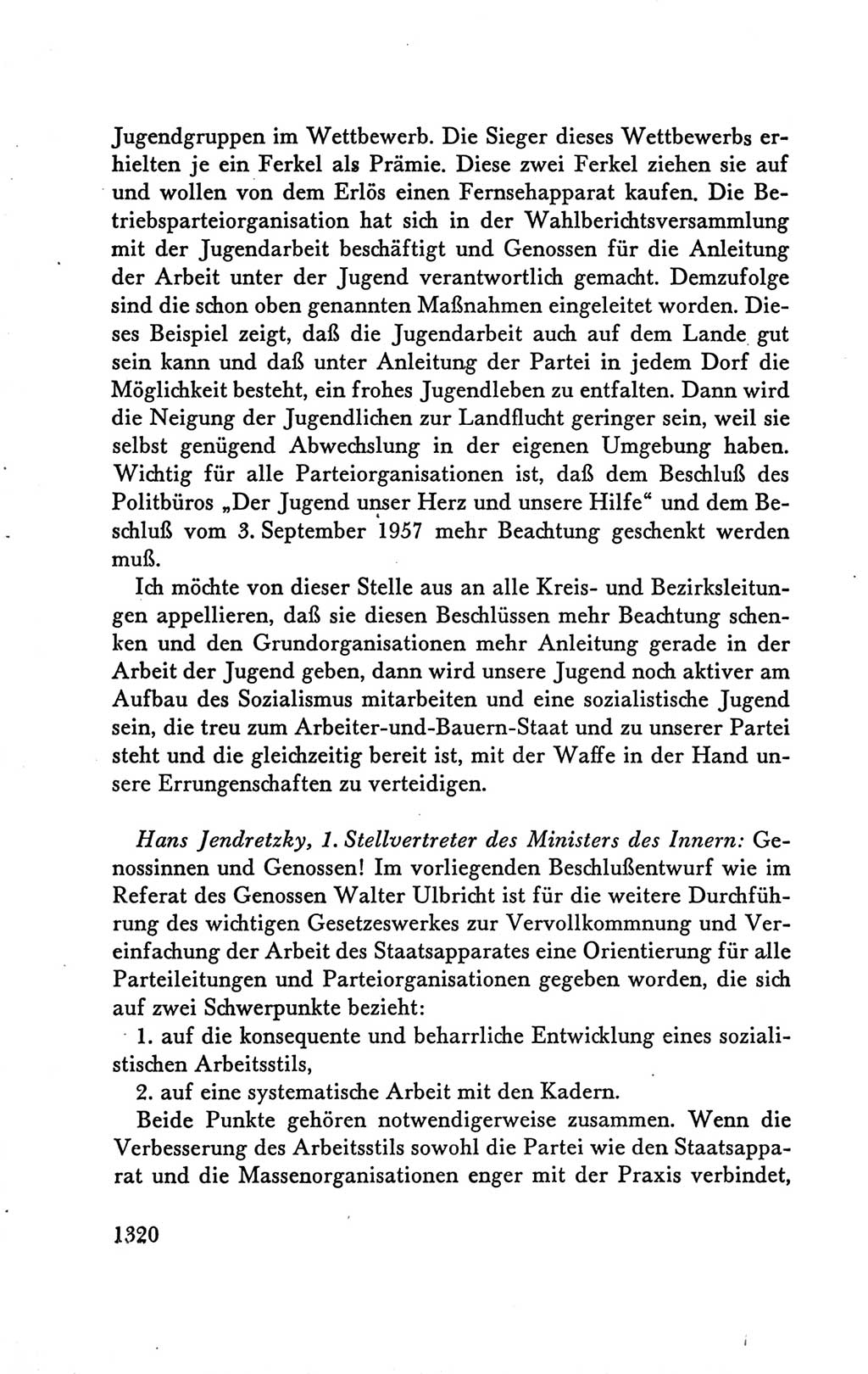 Protokoll der Verhandlungen des Ⅴ. Parteitages der Sozialistischen Einheitspartei Deutschlands (SED) [Deutsche Demokratische Republik (DDR)] 1958, Seite 1320