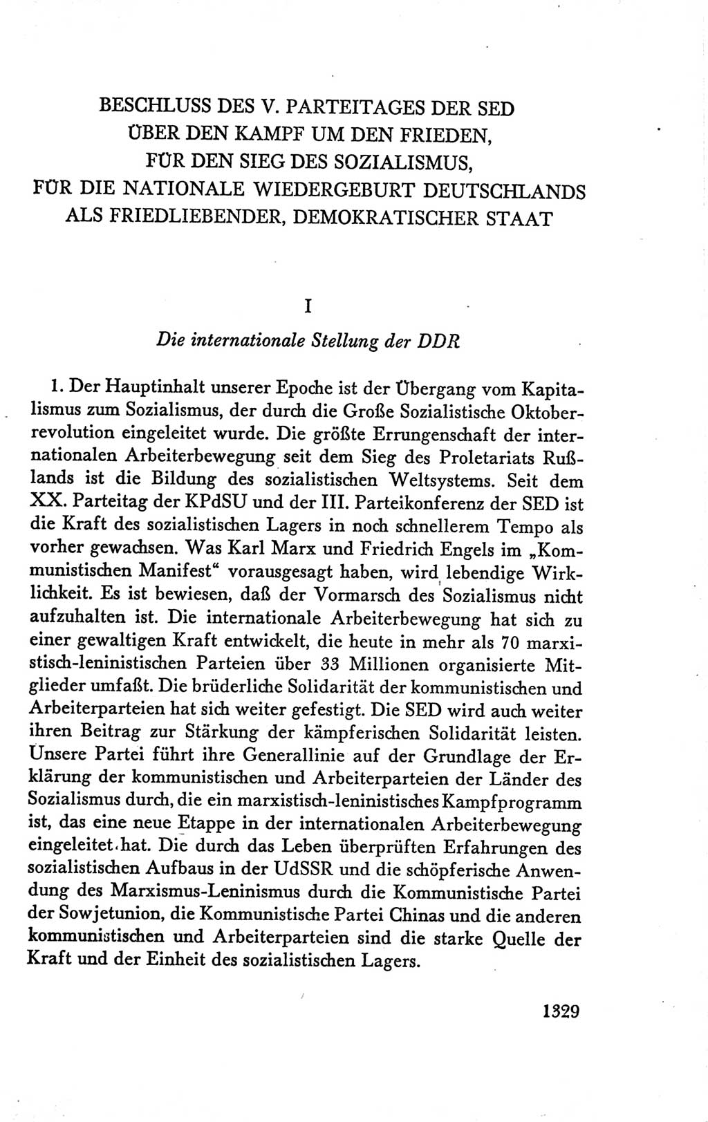 Protokoll der Verhandlungen des Ⅴ. Parteitages der Sozialistischen Einheitspartei Deutschlands (SED) [Deutsche Demokratische Republik (DDR)] 1958, Seite 1329