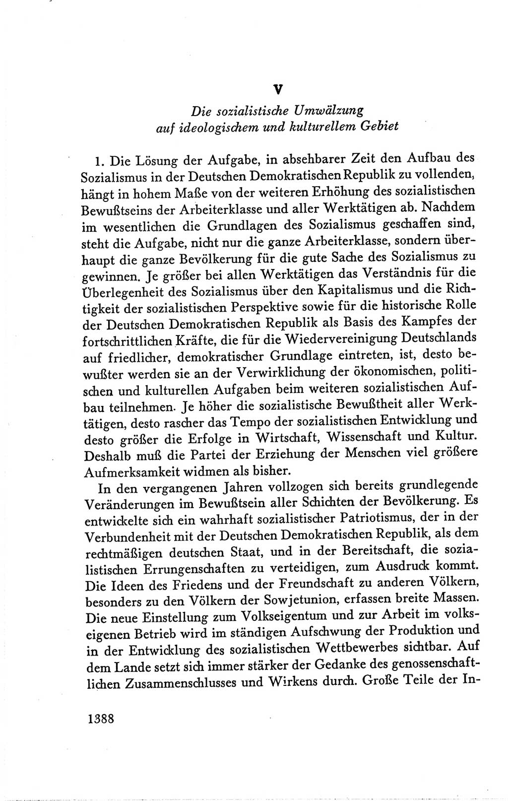 Protokoll der Verhandlungen des Ⅴ. Parteitages der Sozialistischen Einheitspartei Deutschlands (SED) [Deutsche Demokratische Republik (DDR)] 1958, Seite 1388