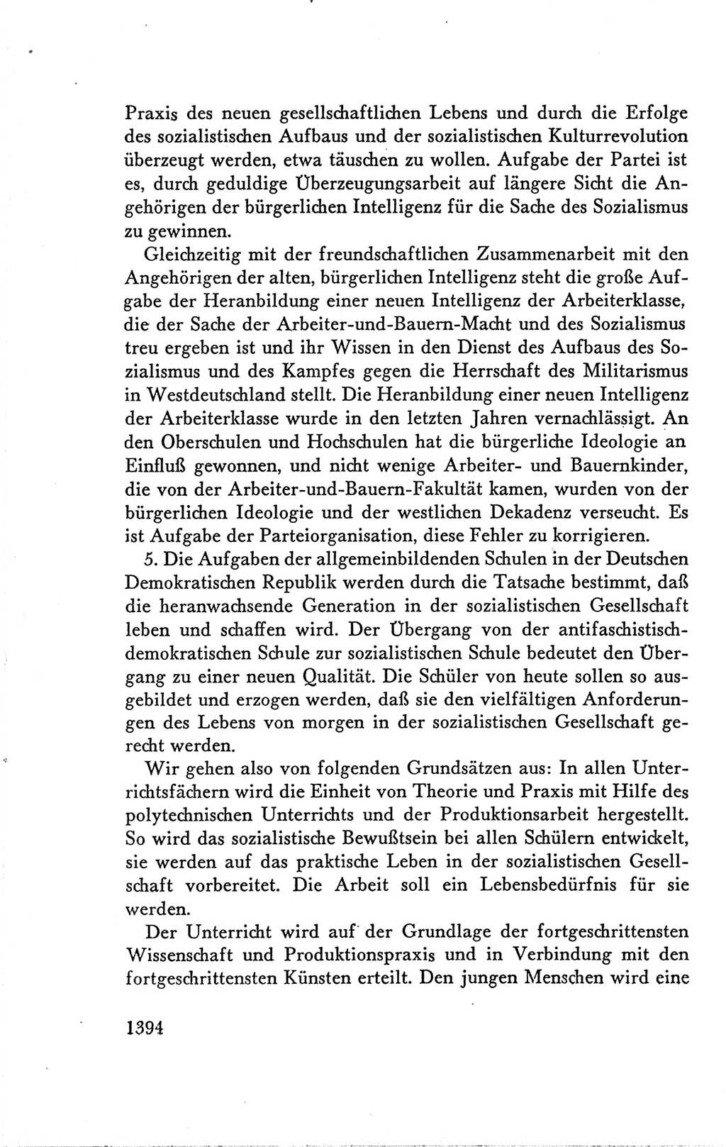 Protokoll der Verhandlungen des Ⅴ. Parteitages der Sozialistischen Einheitspartei Deutschlands (SED) [Deutsche Demokratische Republik (DDR)] 1958, Seite 1394