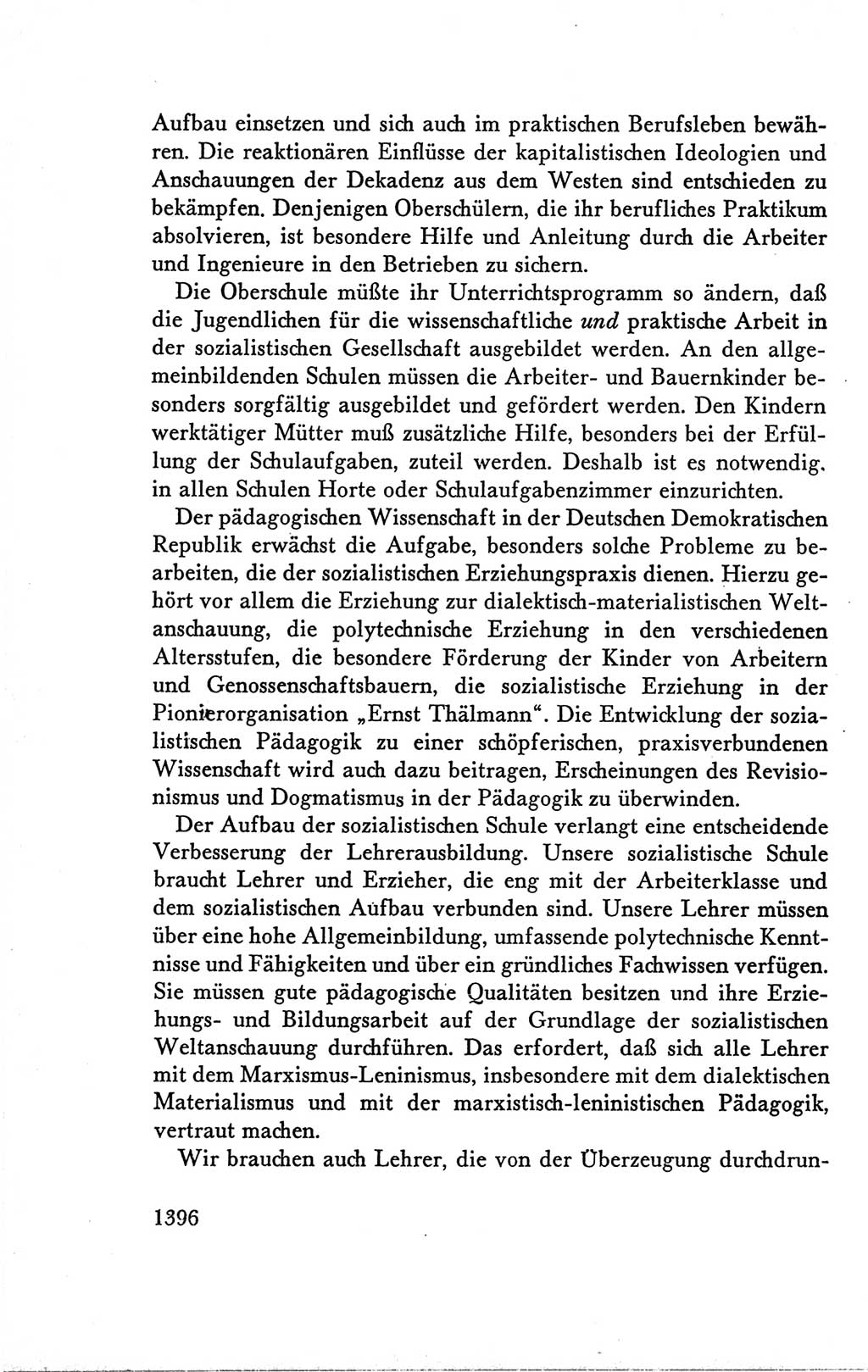 Protokoll der Verhandlungen des Ⅴ. Parteitages der Sozialistischen Einheitspartei Deutschlands (SED) [Deutsche Demokratische Republik (DDR)] 1958, Seite 1396