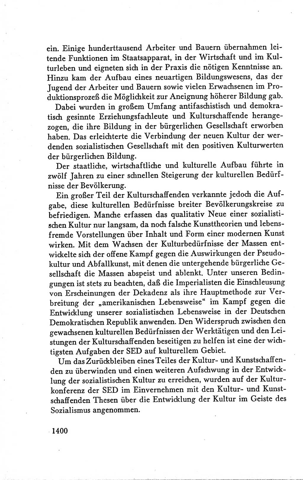 Protokoll der Verhandlungen des Ⅴ. Parteitages der Sozialistischen Einheitspartei Deutschlands (SED) [Deutsche Demokratische Republik (DDR)] 1958, Seite 1400