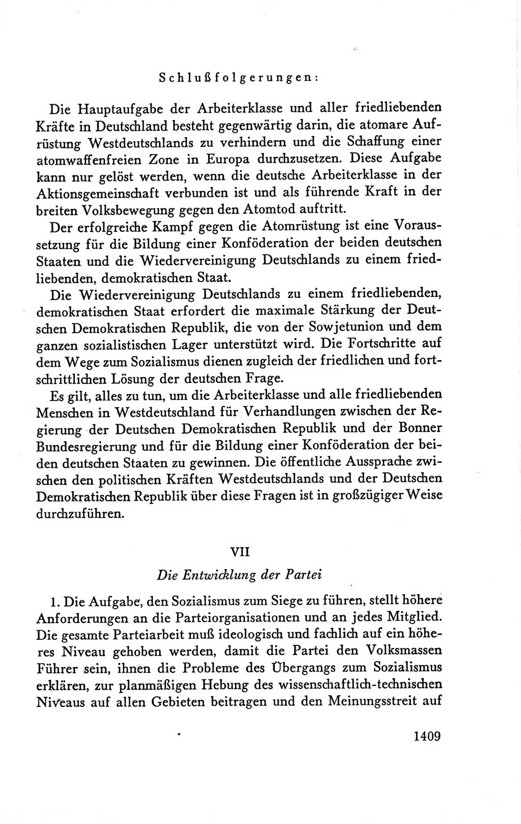 Protokoll der Verhandlungen des Ⅴ. Parteitages der Sozialistischen Einheitspartei Deutschlands (SED) [Deutsche Demokratische Republik (DDR)] 1958, Seite 1409