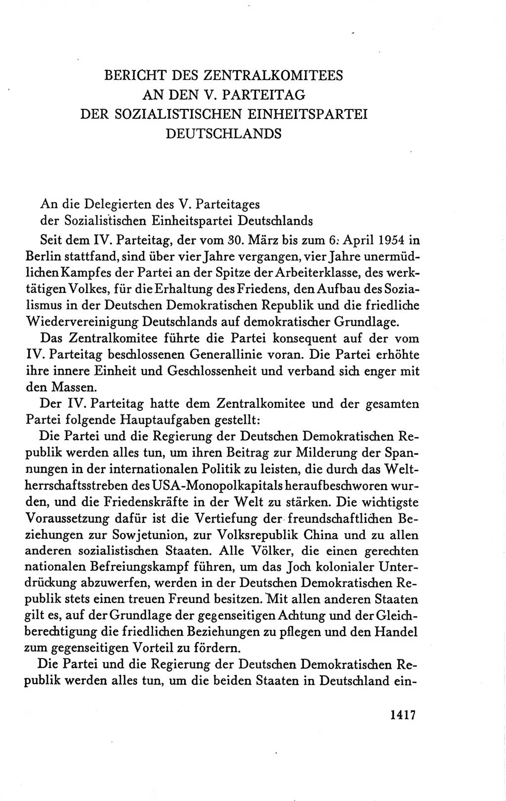 Protokoll der Verhandlungen des Ⅴ. Parteitages der Sozialistischen Einheitspartei Deutschlands (SED) [Deutsche Demokratische Republik (DDR)] 1958, Seite 1417
