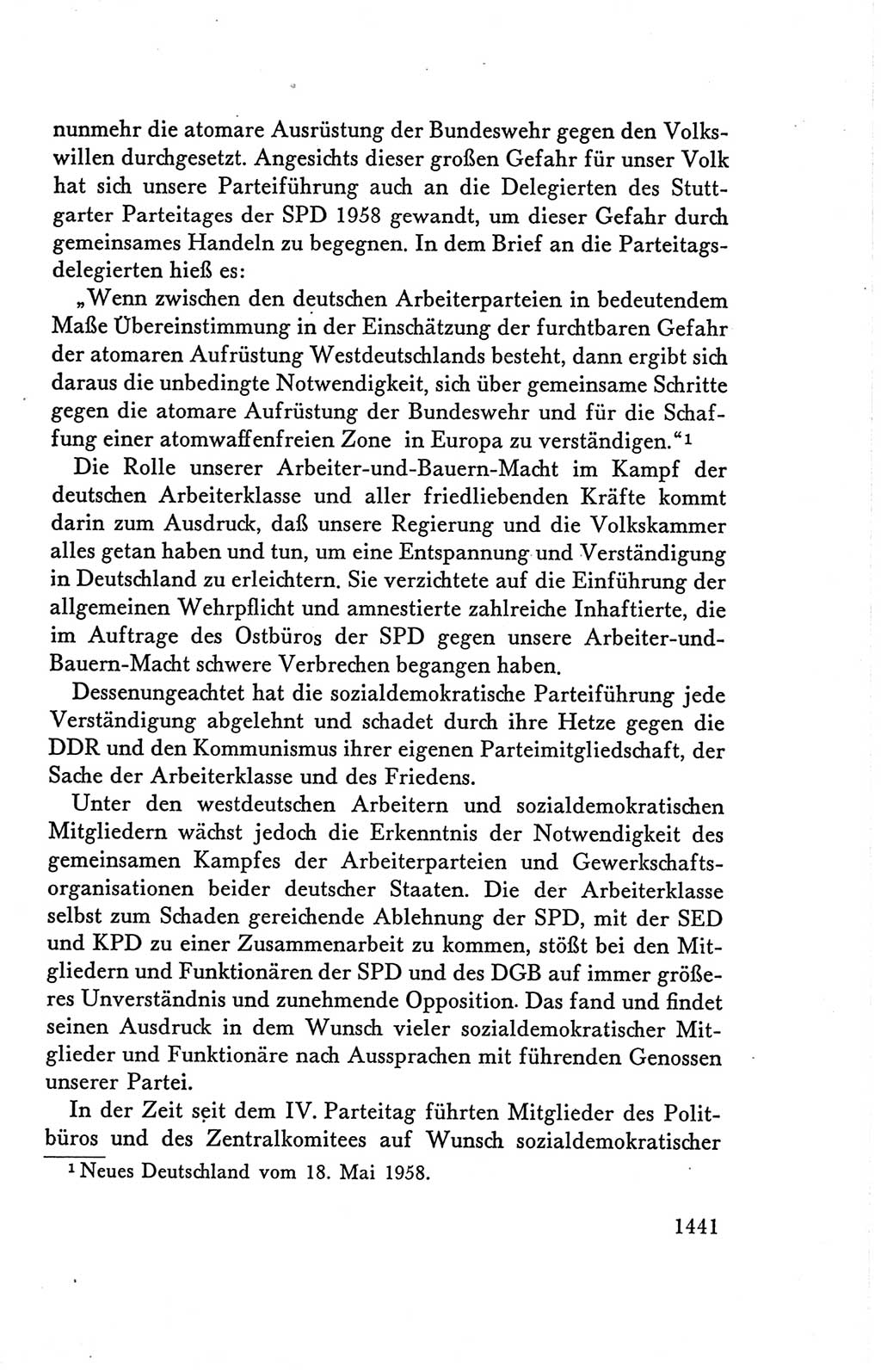 Protokoll der Verhandlungen des Ⅴ. Parteitages der Sozialistischen Einheitspartei Deutschlands (SED) [Deutsche Demokratische Republik (DDR)] 1958, Seite 1441