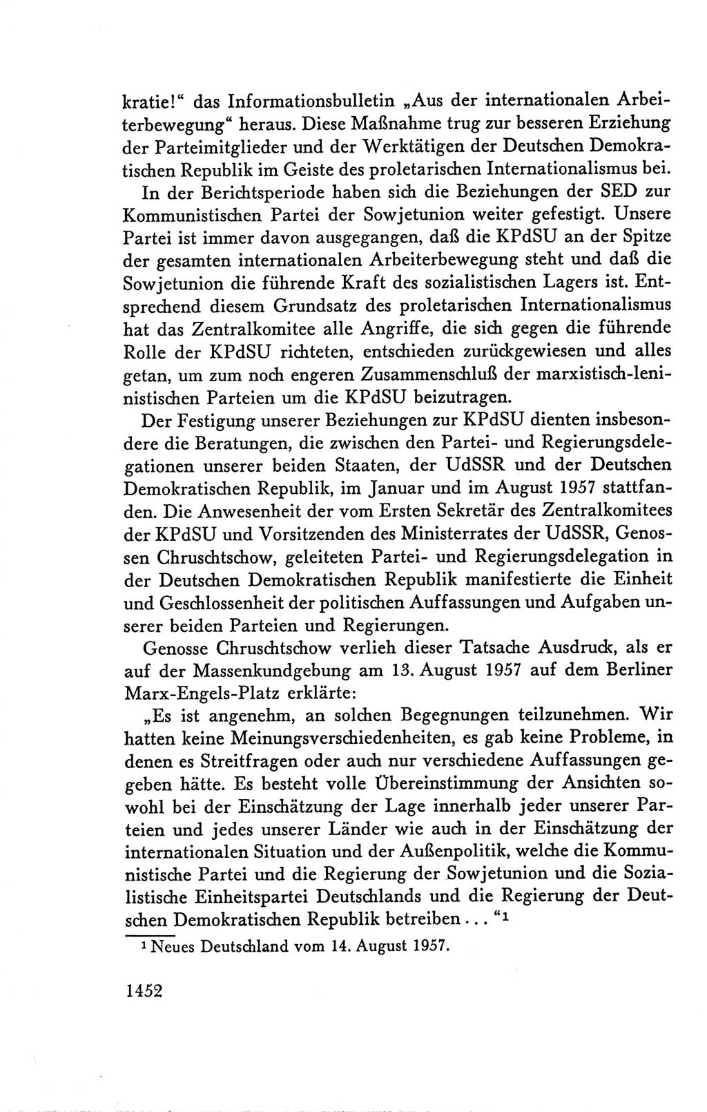 Protokoll der Verhandlungen des Ⅴ. Parteitages der Sozialistischen Einheitspartei Deutschlands (SED) [Deutsche Demokratische Republik (DDR)] 1958, Seite 1452