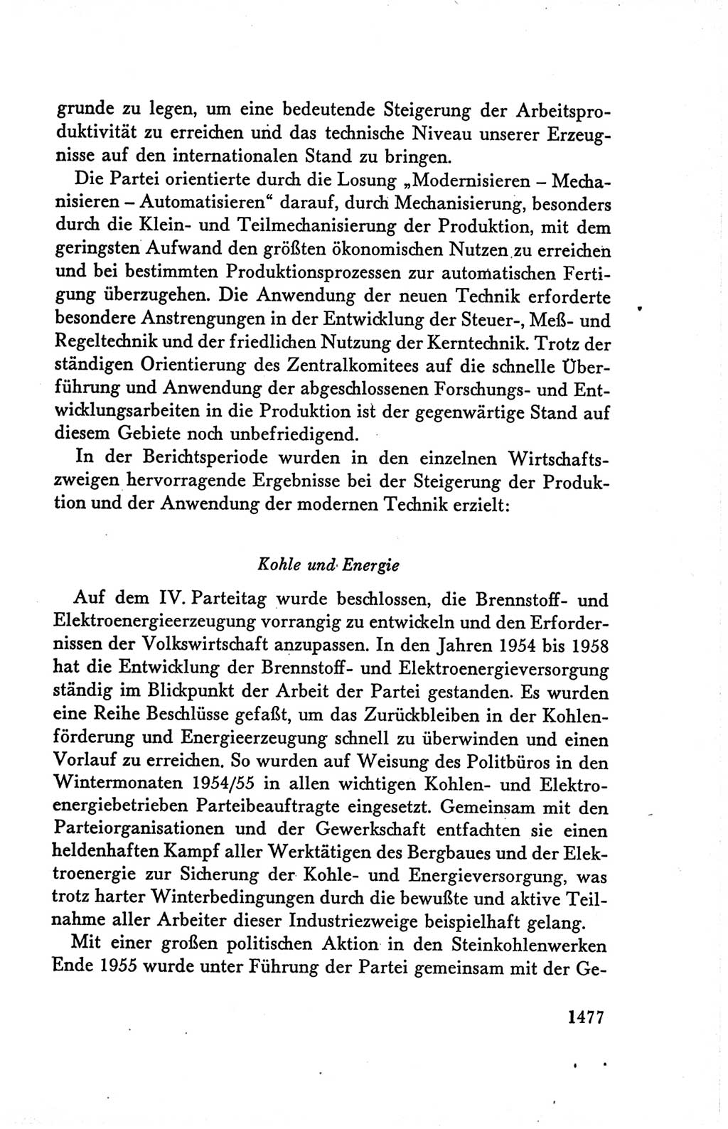 Protokoll der Verhandlungen des Ⅴ. Parteitages der Sozialistischen Einheitspartei Deutschlands (SED) [Deutsche Demokratische Republik (DDR)] 1958, Seite 1477