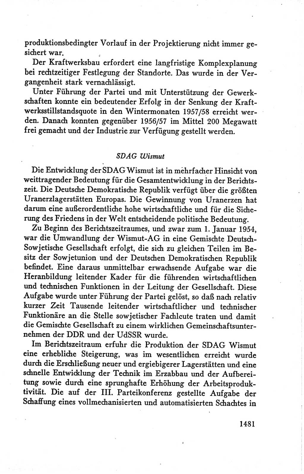 Protokoll der Verhandlungen des Ⅴ. Parteitages der Sozialistischen Einheitspartei Deutschlands (SED) [Deutsche Demokratische Republik (DDR)] 1958, Seite 1481