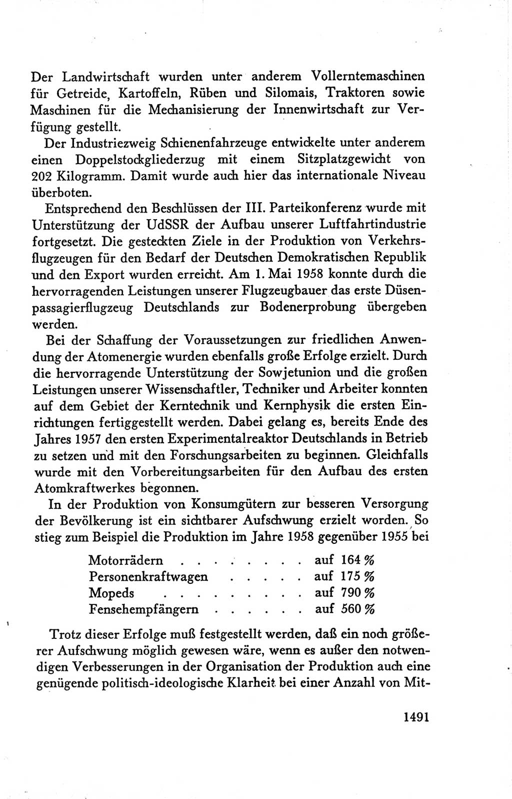 Protokoll der Verhandlungen des Ⅴ. Parteitages der Sozialistischen Einheitspartei Deutschlands (SED) [Deutsche Demokratische Republik (DDR)] 1958, Seite 1491