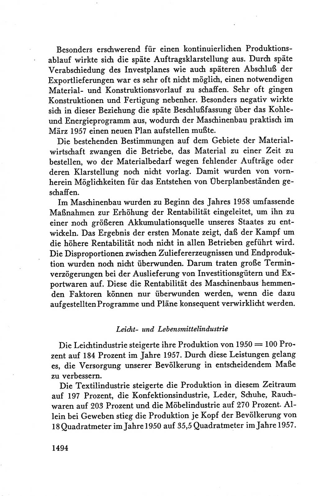 Protokoll der Verhandlungen des Ⅴ. Parteitages der Sozialistischen Einheitspartei Deutschlands (SED) [Deutsche Demokratische Republik (DDR)] 1958, Seite 1494