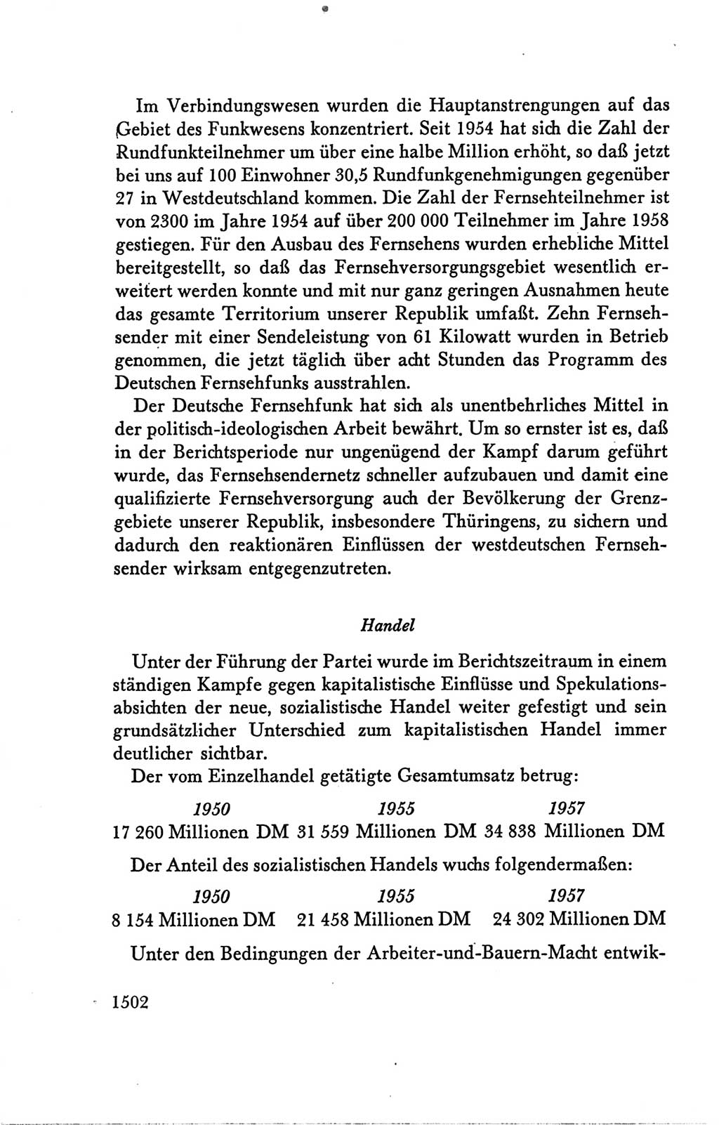 Protokoll der Verhandlungen des Ⅴ. Parteitages der Sozialistischen Einheitspartei Deutschlands (SED) [Deutsche Demokratische Republik (DDR)] 1958, Seite 1502