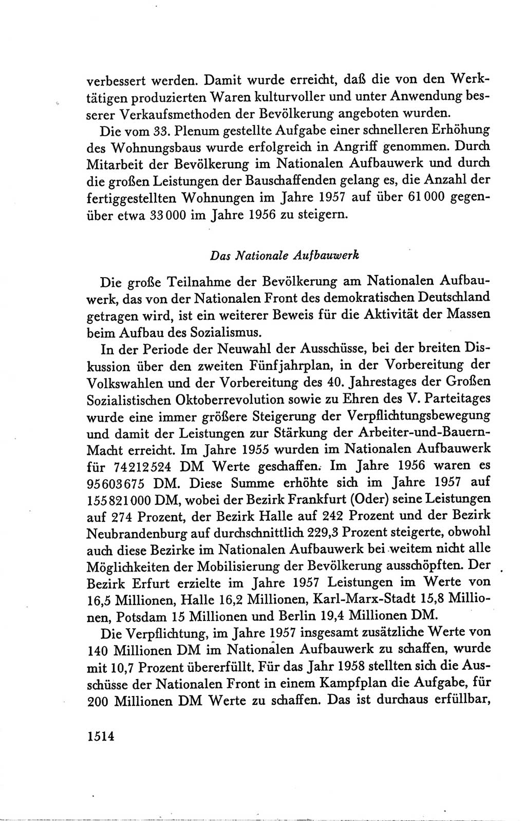 Protokoll der Verhandlungen des Ⅴ. Parteitages der Sozialistischen Einheitspartei Deutschlands (SED) [Deutsche Demokratische Republik (DDR)] 1958, Seite 1514