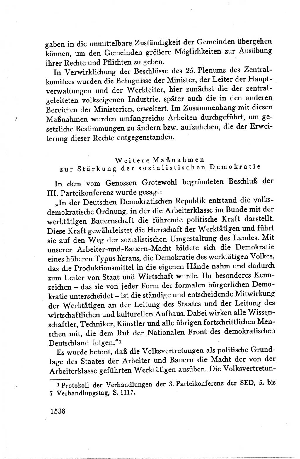 Protokoll der Verhandlungen des Ⅴ. Parteitages der Sozialistischen Einheitspartei Deutschlands (SED) [Deutsche Demokratische Republik (DDR)] 1958, Seite 1538