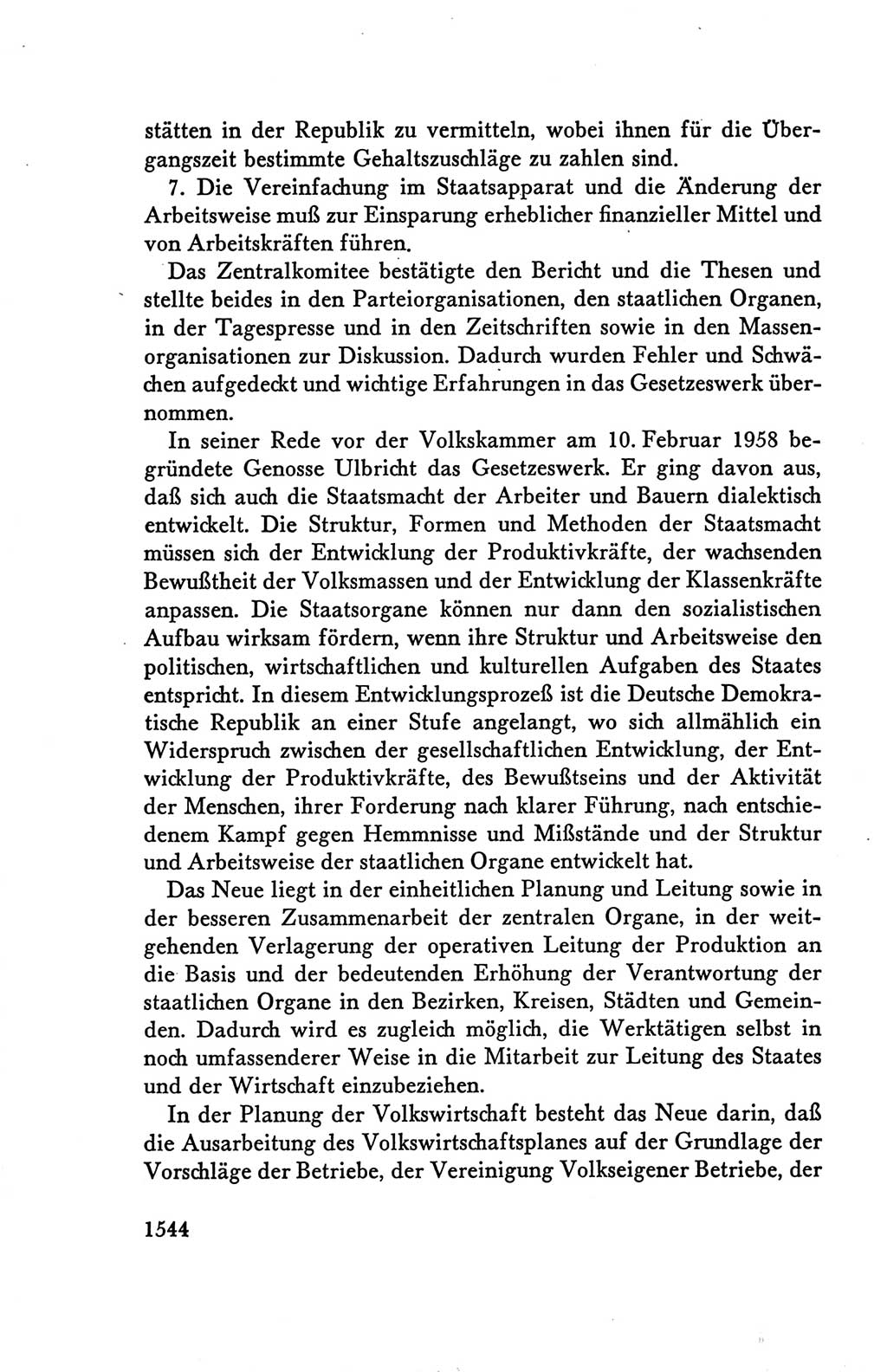 Protokoll der Verhandlungen des Ⅴ. Parteitages der Sozialistischen Einheitspartei Deutschlands (SED) [Deutsche Demokratische Republik (DDR)] 1958, Seite 1544