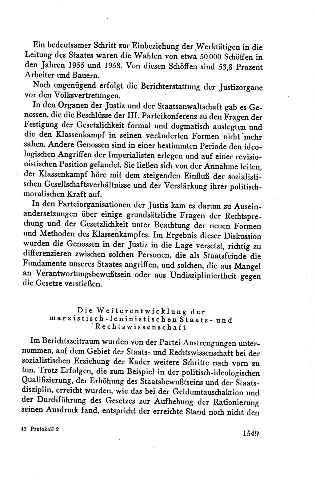 Protokoll der Verhandlungen des Ⅴ. Parteitages der Sozialistischen Einheitspartei Deutschlands (SED) [Deutsche Demokratische Republik (DDR)] 1958, Seite 1549