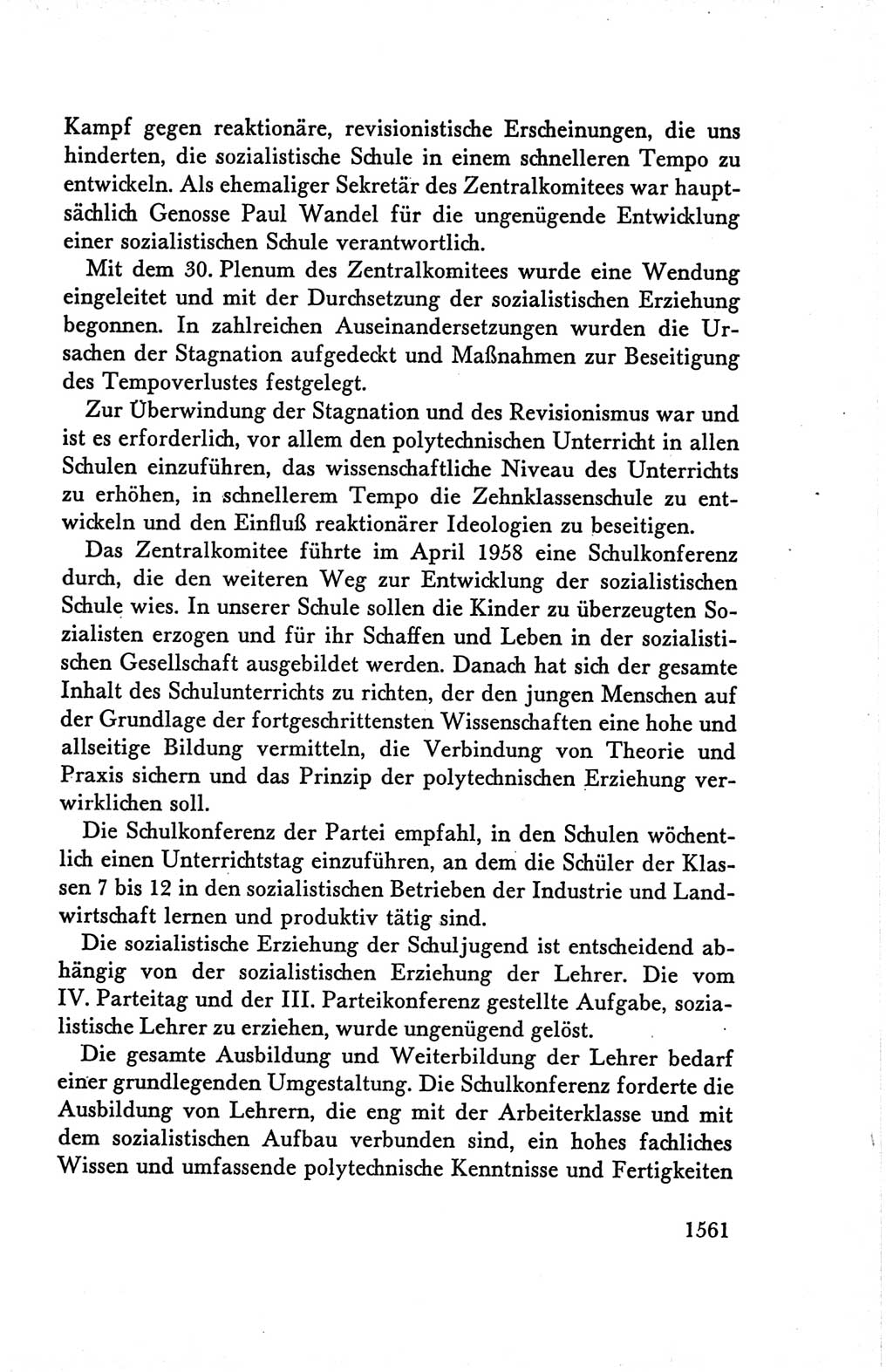 Protokoll der Verhandlungen des Ⅴ. Parteitages der Sozialistischen Einheitspartei Deutschlands (SED) [Deutsche Demokratische Republik (DDR)] 1958, Seite 1561