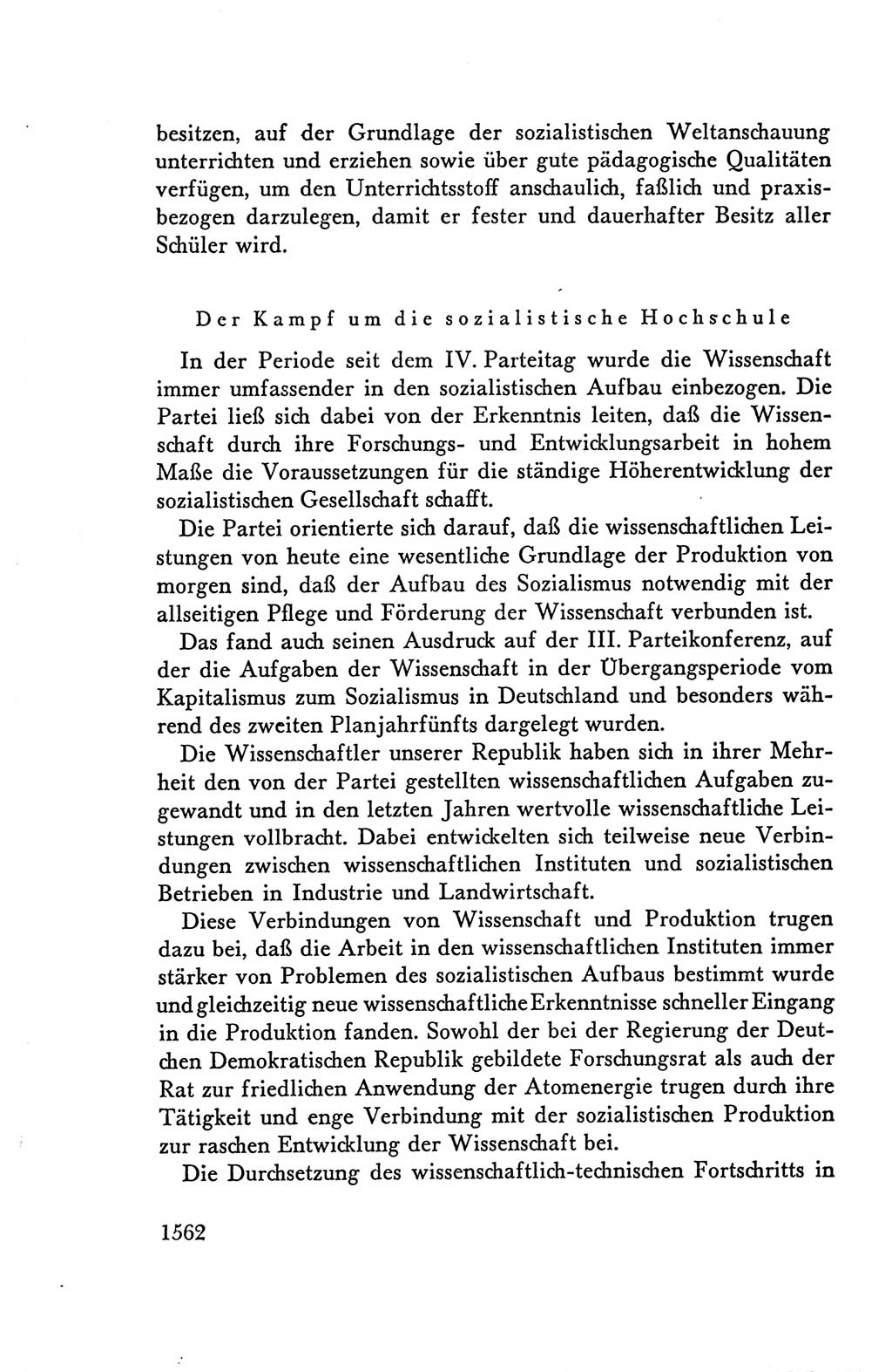 Protokoll der Verhandlungen des Ⅴ. Parteitages der Sozialistischen Einheitspartei Deutschlands (SED) [Deutsche Demokratische Republik (DDR)] 1958, Seite 1562