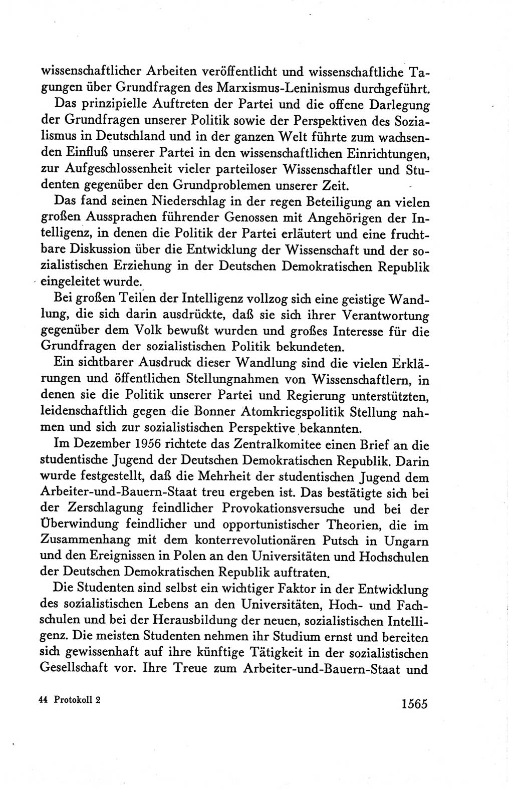 Protokoll der Verhandlungen des Ⅴ. Parteitages der Sozialistischen Einheitspartei Deutschlands (SED) [Deutsche Demokratische Republik (DDR)] 1958, Seite 1565