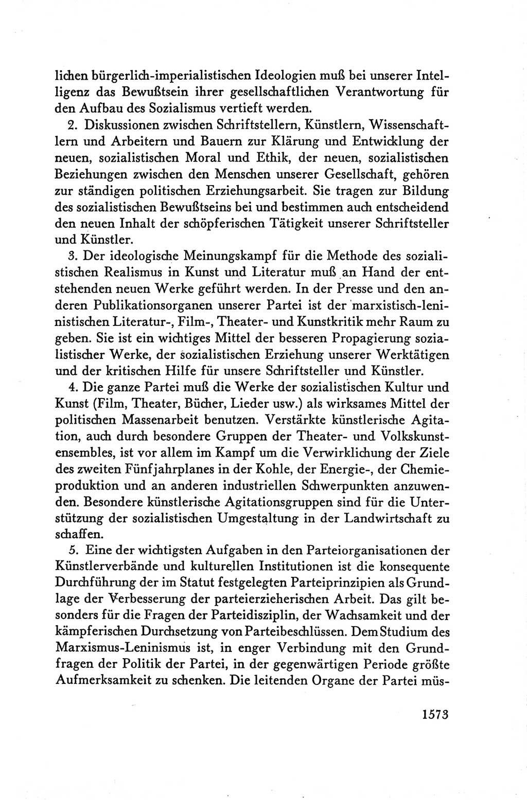 Protokoll der Verhandlungen des Ⅴ. Parteitages der Sozialistischen Einheitspartei Deutschlands (SED) [Deutsche Demokratische Republik (DDR)] 1958, Seite 1573