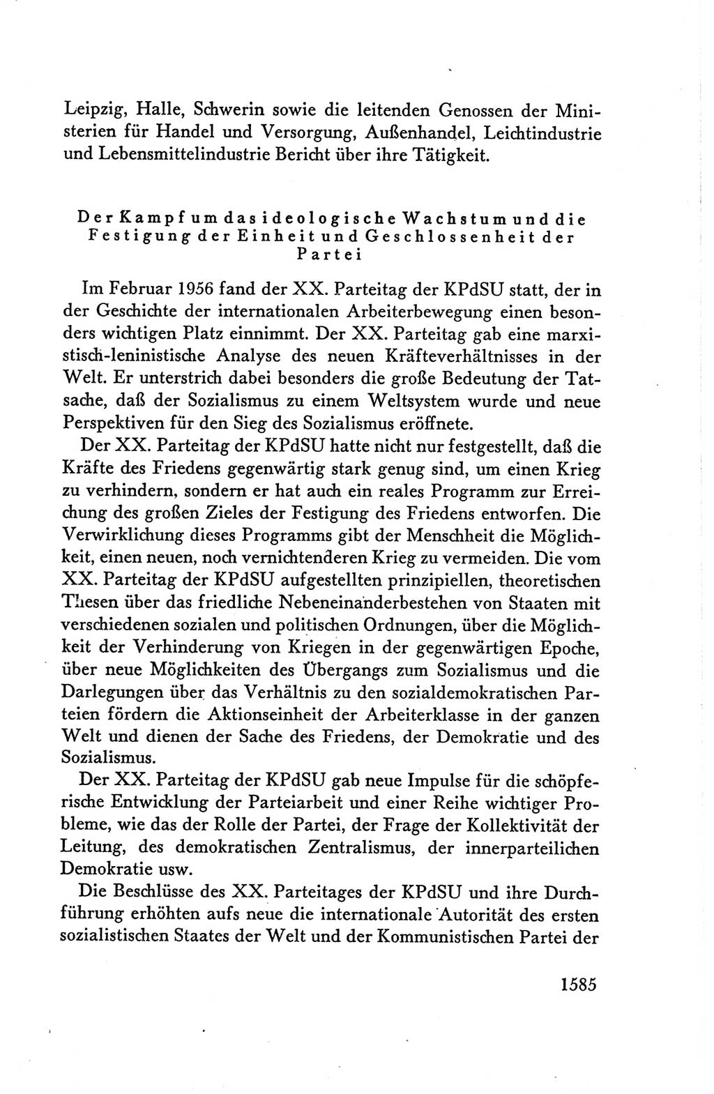 Protokoll der Verhandlungen des Ⅴ. Parteitages der Sozialistischen Einheitspartei Deutschlands (SED) [Deutsche Demokratische Republik (DDR)] 1958, Seite 1585