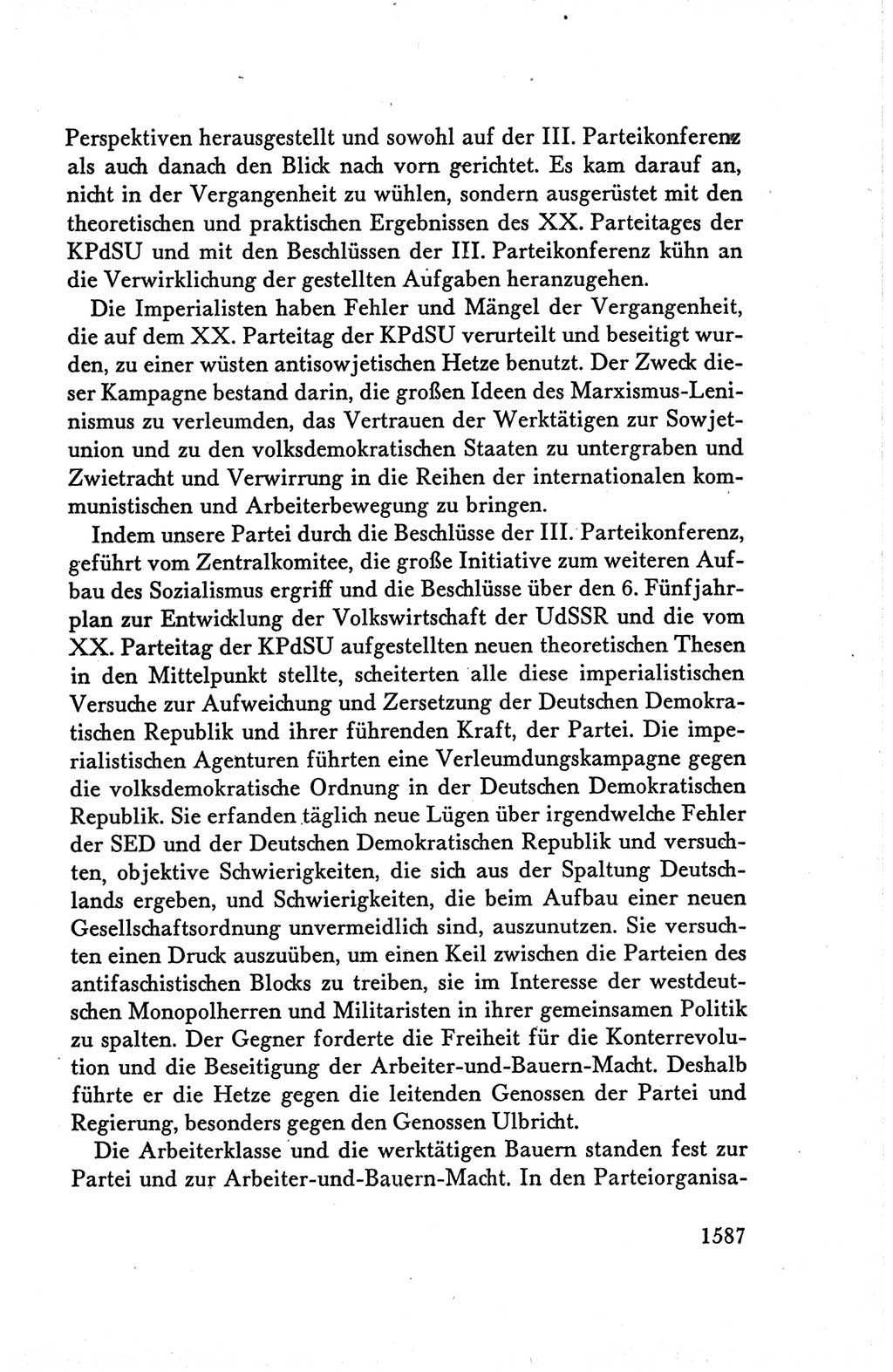 Protokoll der Verhandlungen des Ⅴ. Parteitages der Sozialistischen Einheitspartei Deutschlands (SED) [Deutsche Demokratische Republik (DDR)] 1958, Seite 1587