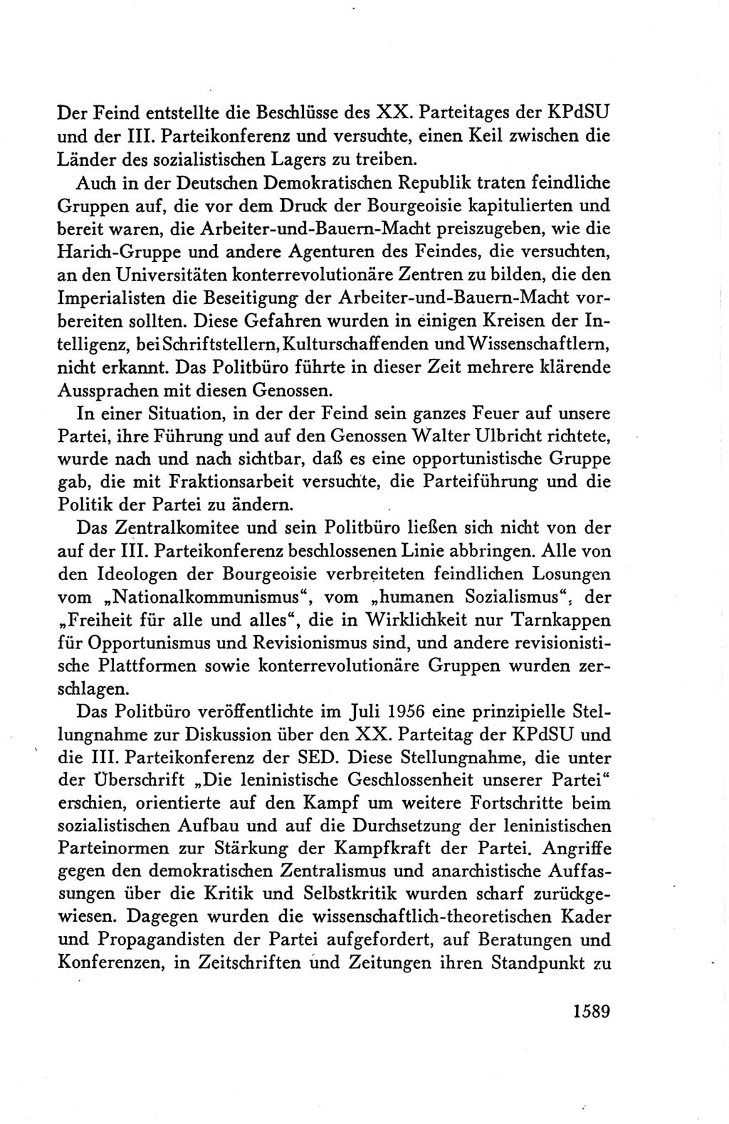 Protokoll der Verhandlungen des Ⅴ. Parteitages der Sozialistischen Einheitspartei Deutschlands (SED) [Deutsche Demokratische Republik (DDR)] 1958, Seite 1589