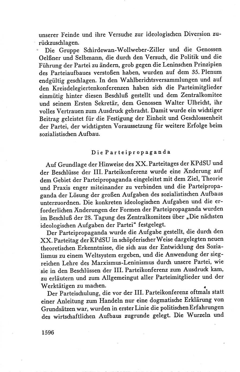 Protokoll der Verhandlungen des Ⅴ. Parteitages der Sozialistischen Einheitspartei Deutschlands (SED) [Deutsche Demokratische Republik (DDR)] 1958, Seite 1596