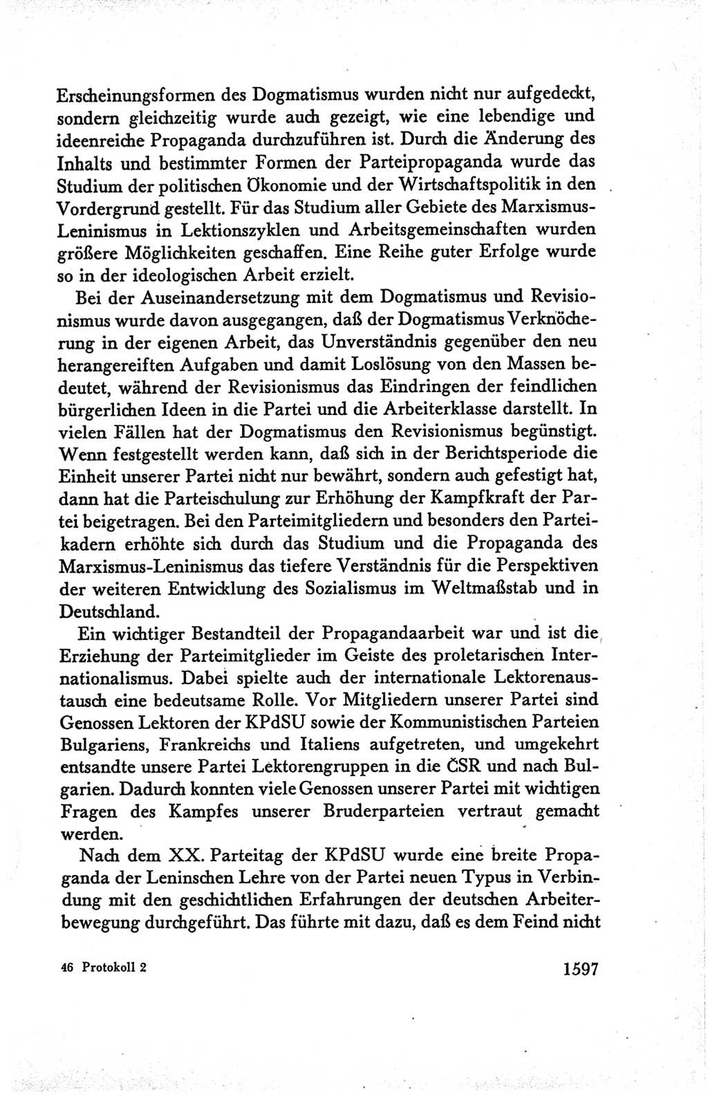 Protokoll der Verhandlungen des Ⅴ. Parteitages der Sozialistischen Einheitspartei Deutschlands (SED) [Deutsche Demokratische Republik (DDR)] 1958, Seite 1597