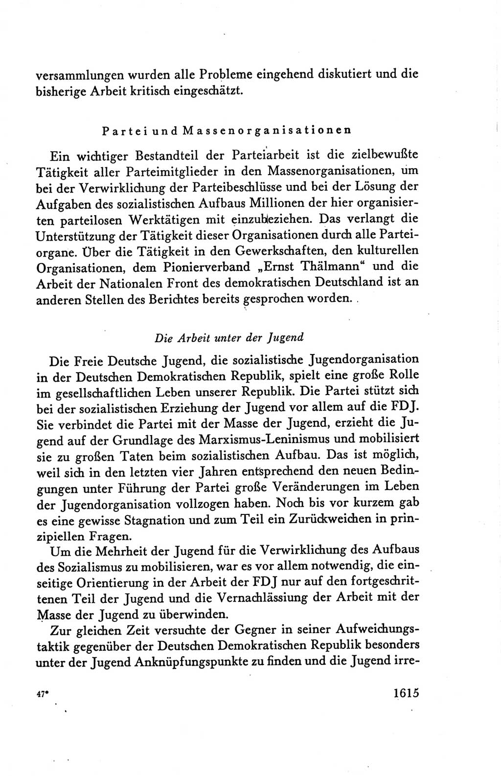 Protokoll der Verhandlungen des Ⅴ. Parteitages der Sozialistischen Einheitspartei Deutschlands (SED) [Deutsche Demokratische Republik (DDR)] 1958, Seite 1615