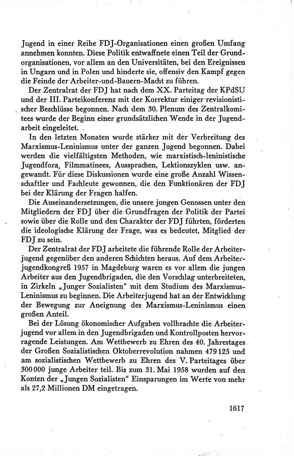 Protokoll der Verhandlungen des Ⅴ. Parteitages der Sozialistischen Einheitspartei Deutschlands (SED) [Deutsche Demokratische Republik (DDR)] 1958, Seite 1617
