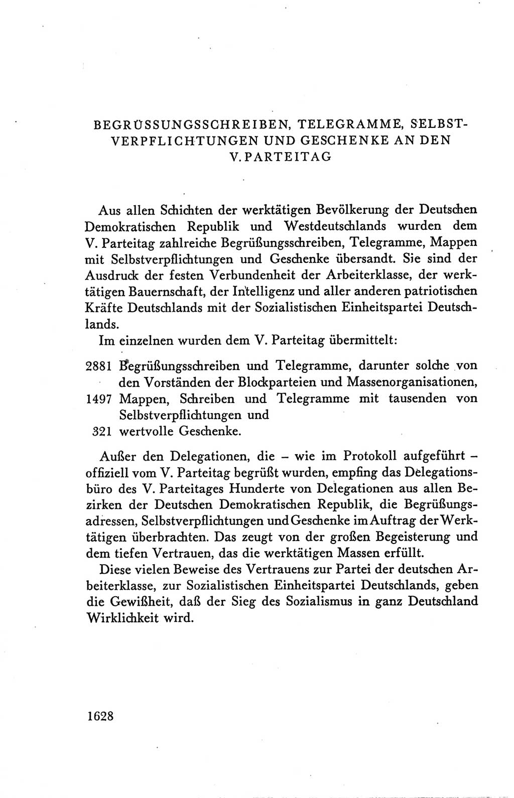 Protokoll der Verhandlungen des Ⅴ. Parteitages der Sozialistischen Einheitspartei Deutschlands (SED) [Deutsche Demokratische Republik (DDR)] 1958, Seite 1628
