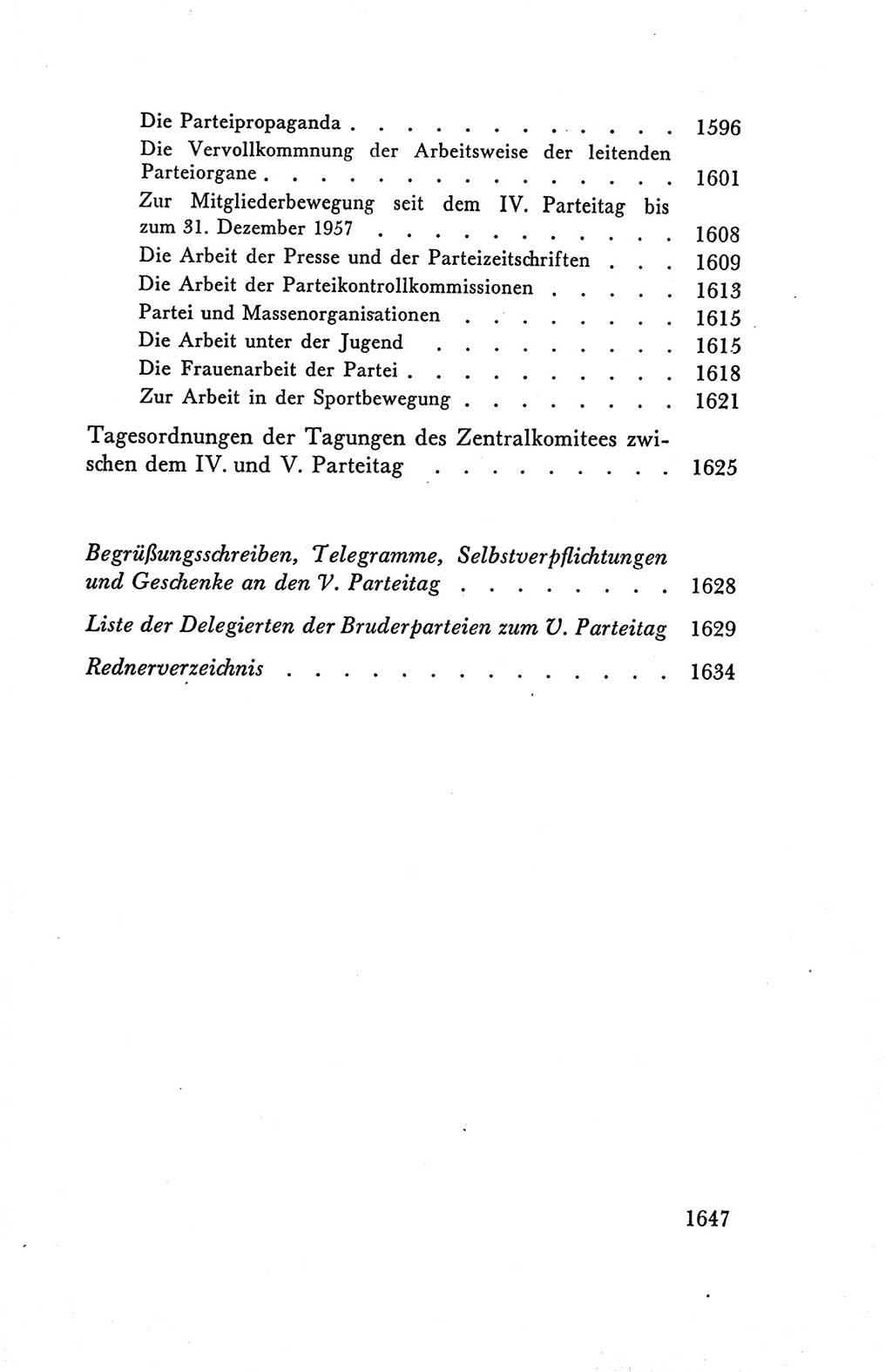 Protokoll der Verhandlungen des Ⅴ. Parteitages der Sozialistischen Einheitspartei Deutschlands (SED) [Deutsche Demokratische Republik (DDR)] 1958, Seite 1647