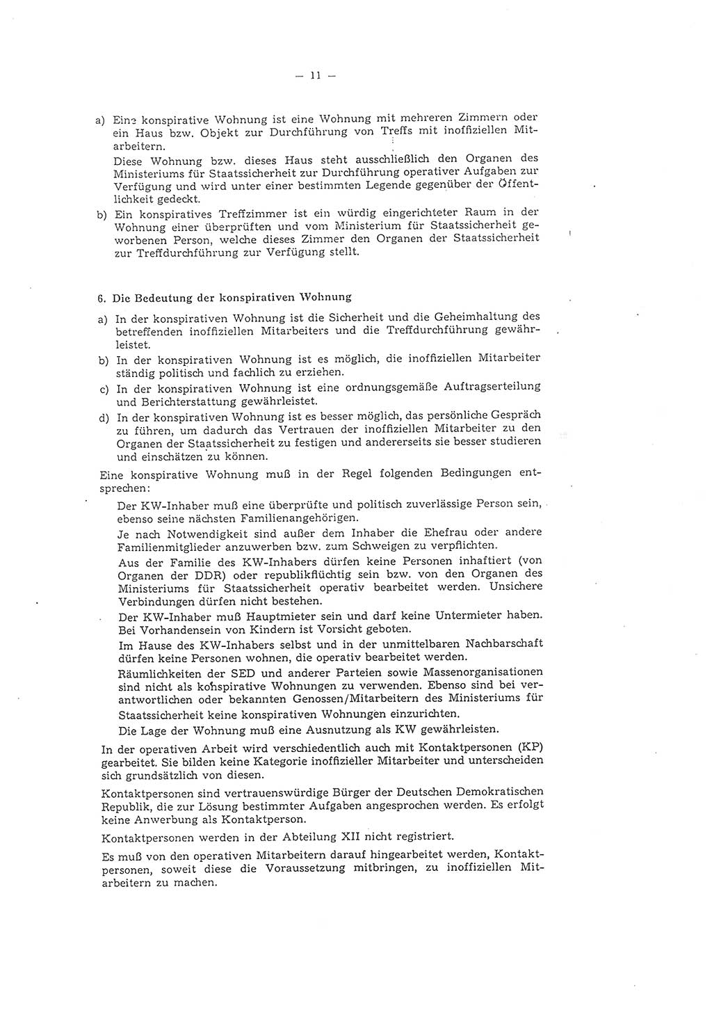 Richtlinie 1/58 für die Arbeit mit inoffiziellen Mitarbeitern im Gebiet der Deutschen Demokratischen Republik (DDR), Ministerium für Staatssicherheit (MfS), Der Minister (Mielke), Geheime Verschlußsache (GVS) 1336/58, Berlin 1958, Seite 11 (RL 1/58 DDR MfS Min. GVS 1336/58 1958, S. 11)