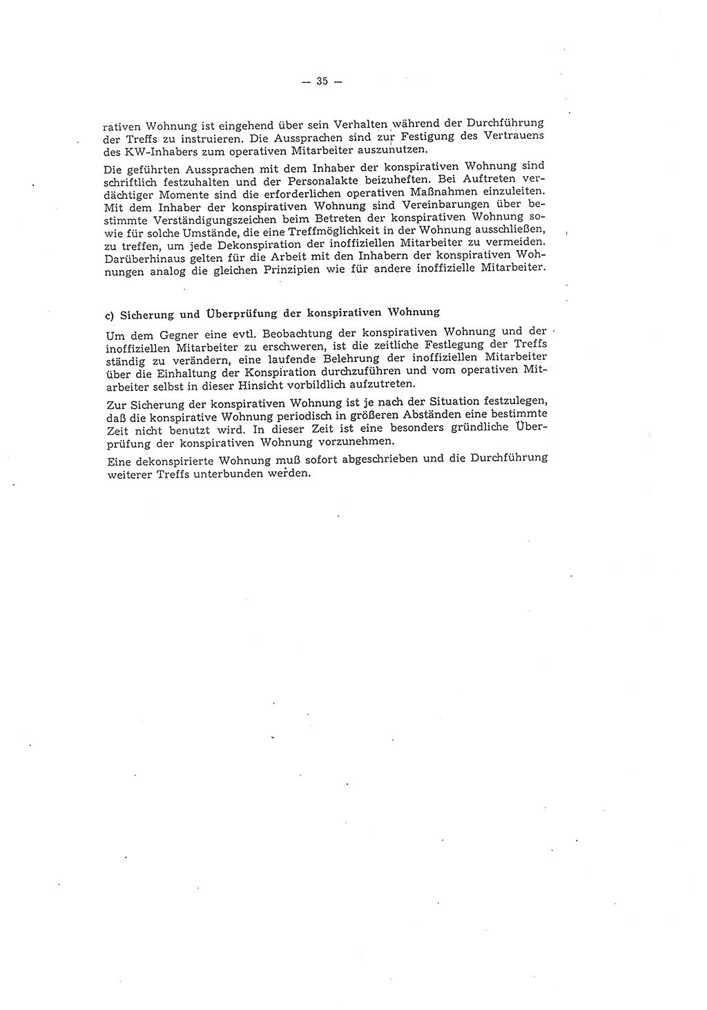 Richtlinie 1/58 fÃ¼r die Arbeit mit inoffiziellen Mitarbeitern im Gebiet der Deutschen Demokratischen Republik (DDR), Ministerium fÃ¼r Staatssicherheit (MfS), Der Minister (Mielke), Geheime VerschluÃŸsache (GVS) 1336/58, Berlin 1958, Seite 35 (RL 1/58 DDR MfS Min. GVS 1336/58 1958, S. 35)