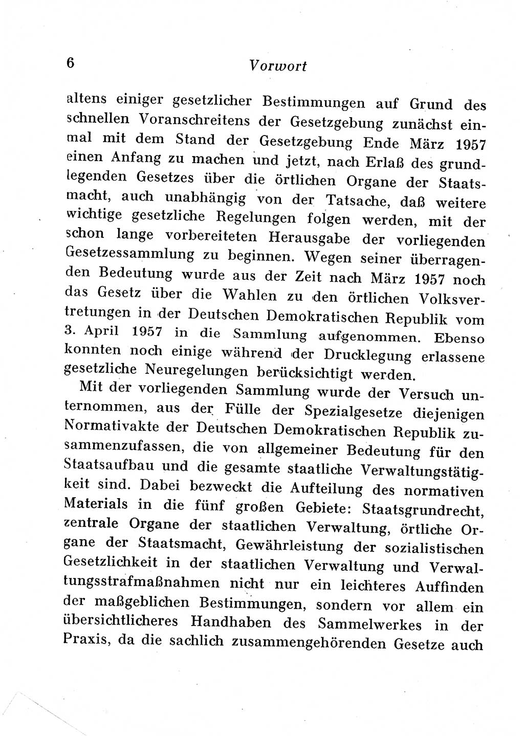 Staats- und verwaltungsrechtliche Gesetze der Deutschen Demokratischen Republik (DDR) 1958, Seite 6 (StVerwR Ges. DDR 1958, S. 6)