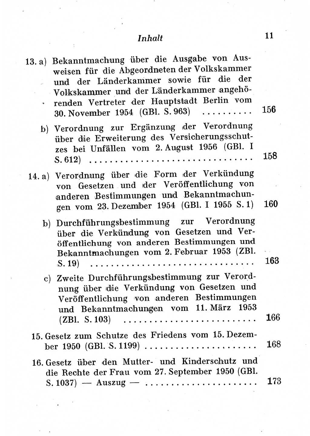 Staats- und verwaltungsrechtliche Gesetze der Deutschen Demokratischen Republik (DDR) 1958, Seite 11 (StVerwR Ges. DDR 1958, S. 11)