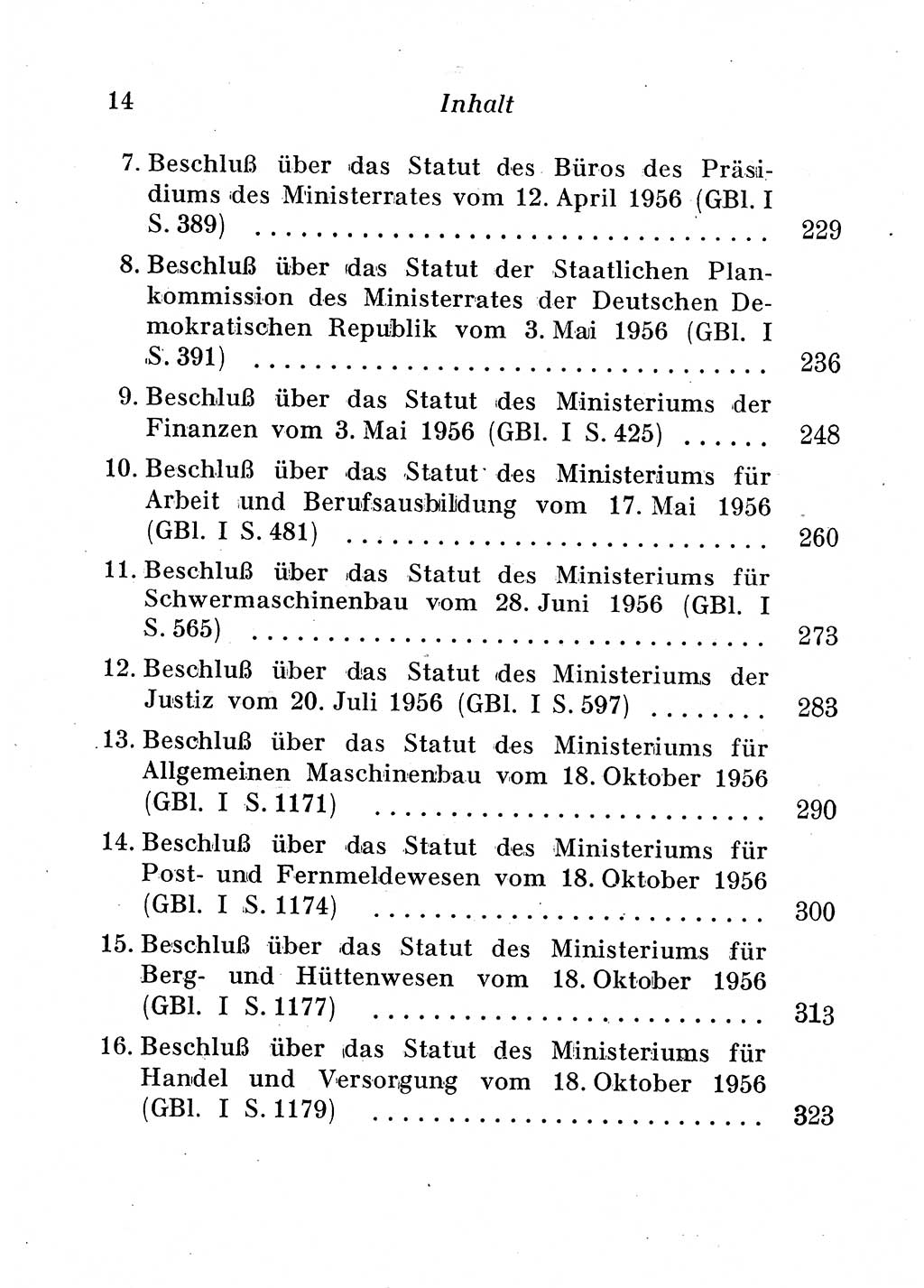 Staats- und verwaltungsrechtliche Gesetze der Deutschen Demokratischen Republik (DDR) 1958, Seite 14 (StVerwR Ges. DDR 1958, S. 14)