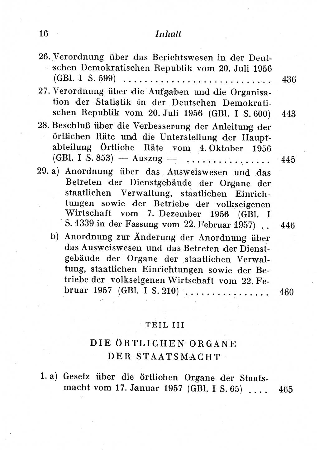 Staats- und verwaltungsrechtliche Gesetze der Deutschen Demokratischen Republik (DDR) 1958, Seite 16 (StVerwR Ges. DDR 1958, S. 16)