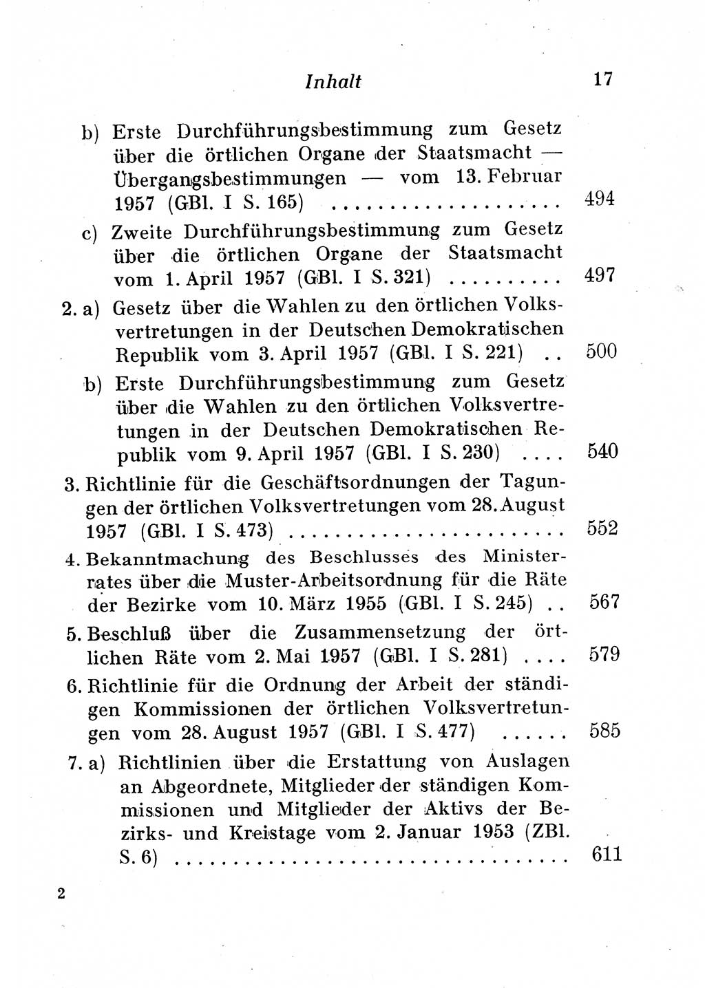 Staats- und verwaltungsrechtliche Gesetze der Deutschen Demokratischen Republik (DDR) 1958, Seite 17 (StVerwR Ges. DDR 1958, S. 17)