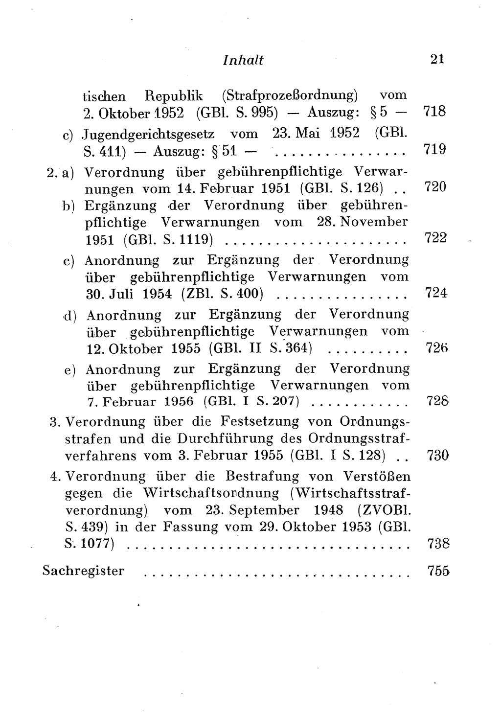 Staats- und verwaltungsrechtliche Gesetze der Deutschen Demokratischen Republik (DDR) 1958, Seite 21 (StVerwR Ges. DDR 1958, S. 21)