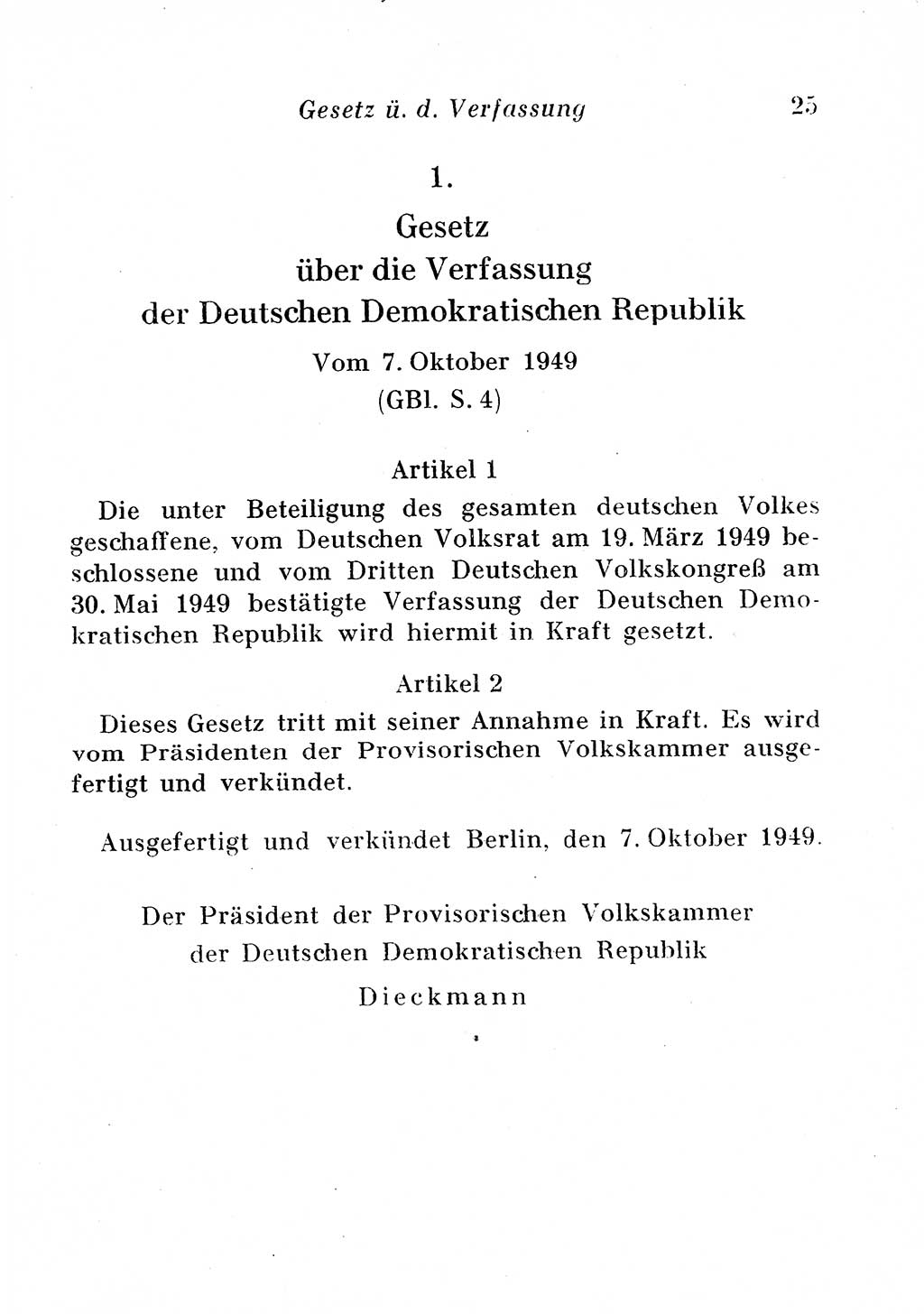 Staats- und verwaltungsrechtliche Gesetze der Deutschen Demokratischen Republik (DDR) 1958, Seite 25 (StVerwR Ges. DDR 1958, S. 25)