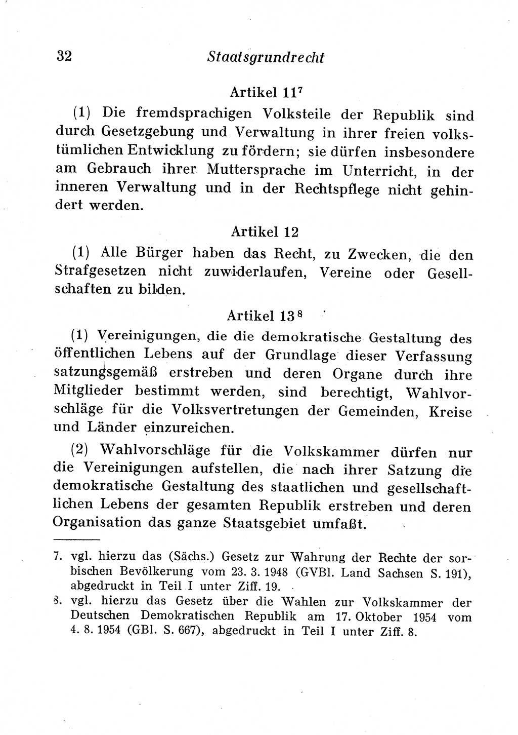 Staats- und verwaltungsrechtliche Gesetze der Deutschen Demokratischen Republik (DDR) 1958, Seite 32 (StVerwR Ges. DDR 1958, S. 32)