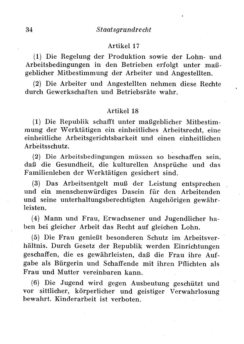 Staats- und verwaltungsrechtliche Gesetze der Deutschen Demokratischen Republik (DDR) 1958, Seite 34 (StVerwR Ges. DDR 1958, S. 34)